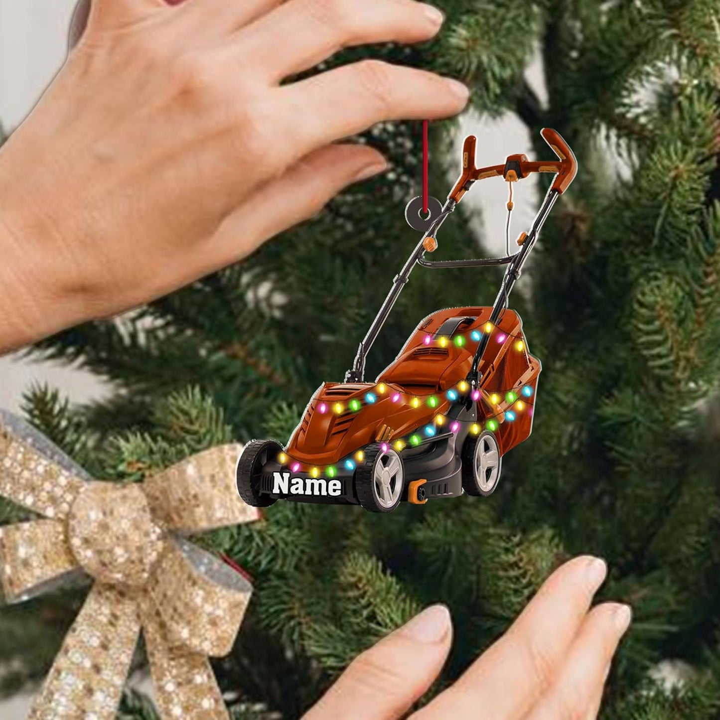 Personalized Lawn Mower Christmas Ornament | Custom Lawn Care Holiday Tree Decoration for Gardeners & Landscapers TG95