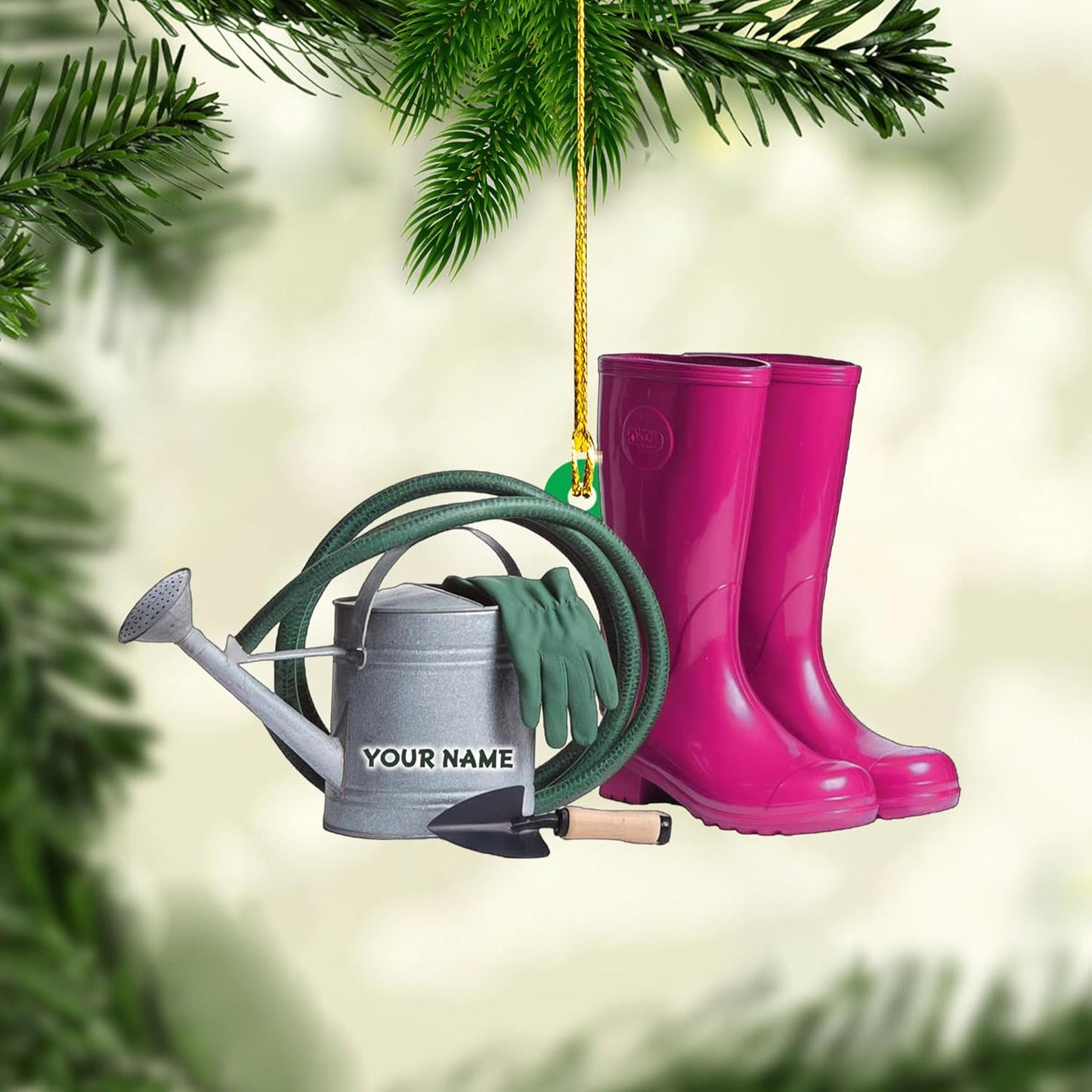 Custom Name Garden Equipment Ornament | Gardener Christmas Tree Decor Gift for Plant & Nature Lovers TG85