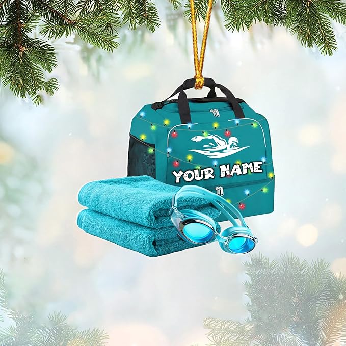 Personalized Swimming Ornament - Custom Swimmer Christmas Gift for Boys, Girls & Pool Lovers LL15 (Copy)