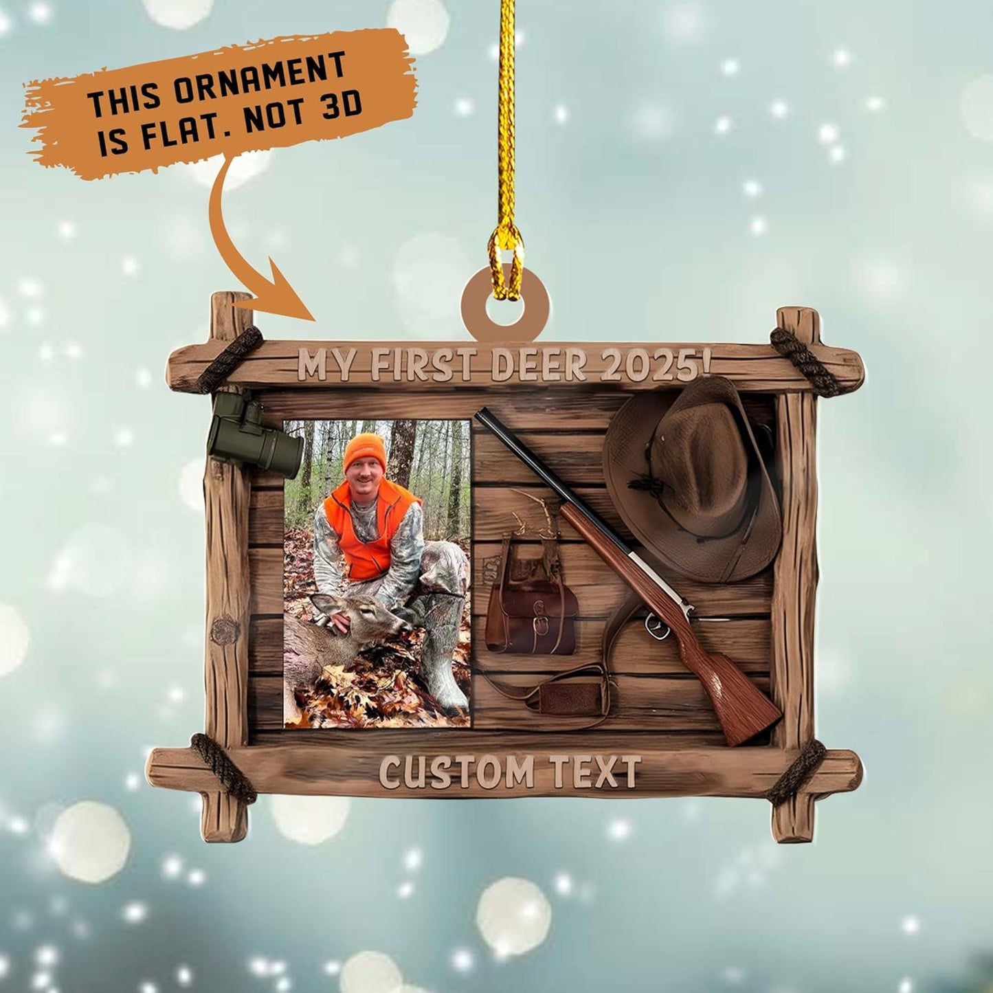 Personalized Hunting Ornament, Hunter Christmas Acrylic Ornament 2025 T06