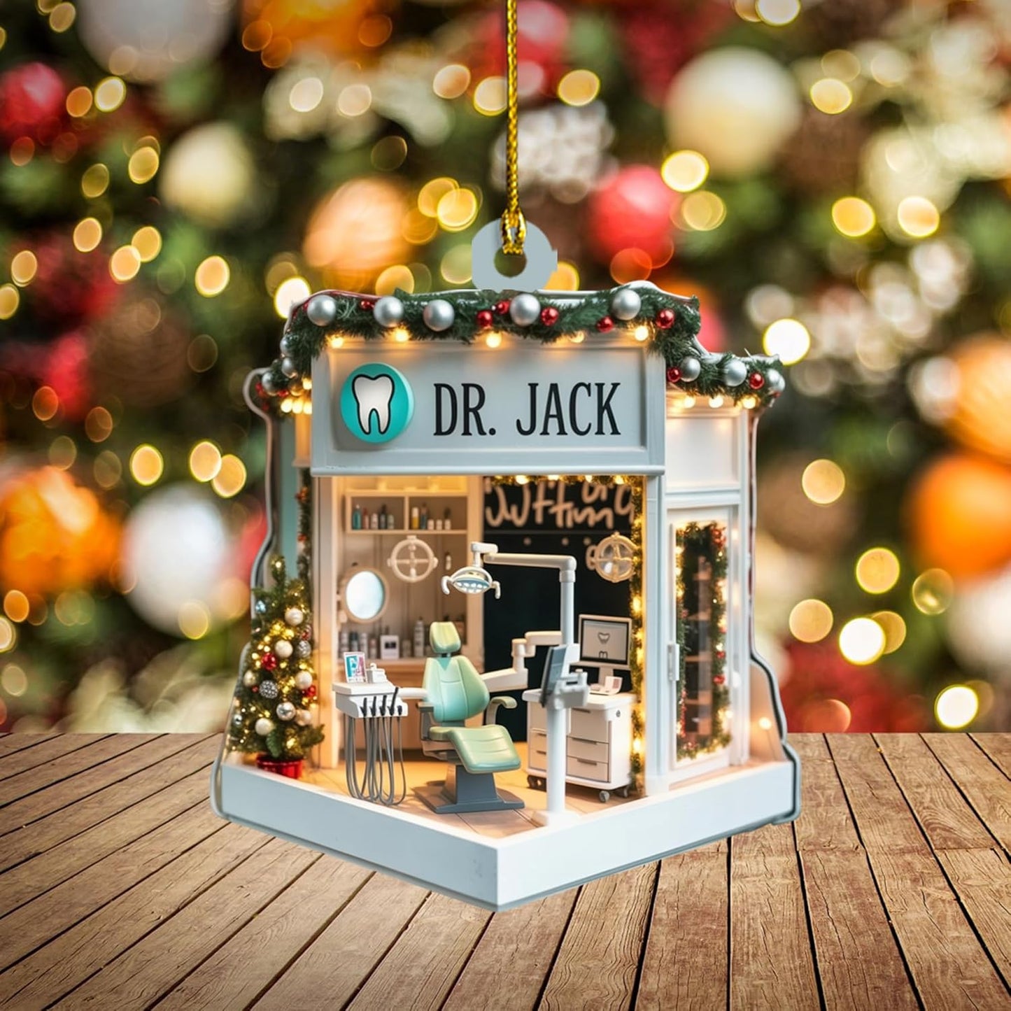 Custom Dentist Office Christmas Ornament