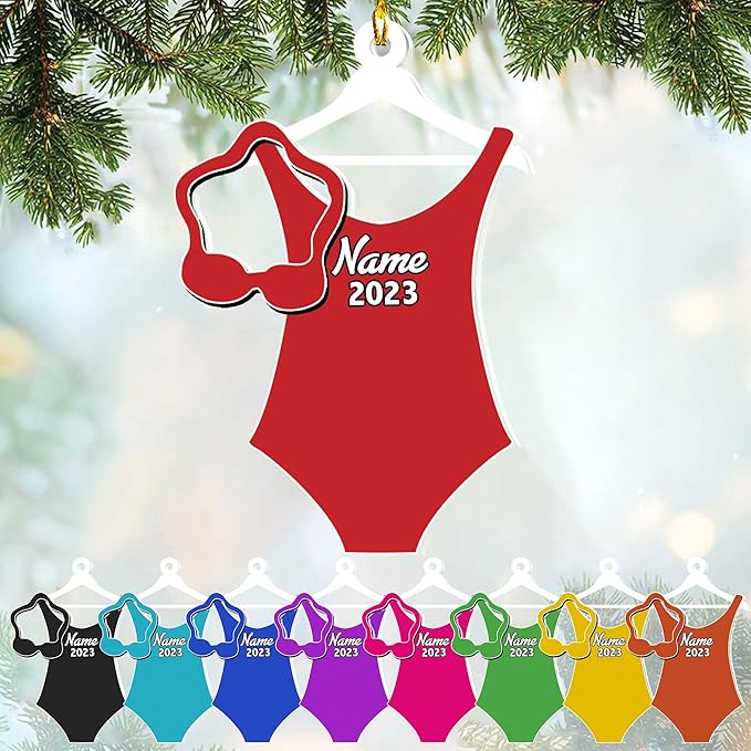 Personalized Swimming Ornament - Custom Swimmer Christmas Gift for Boys, Girls & Pool Lovers LL13