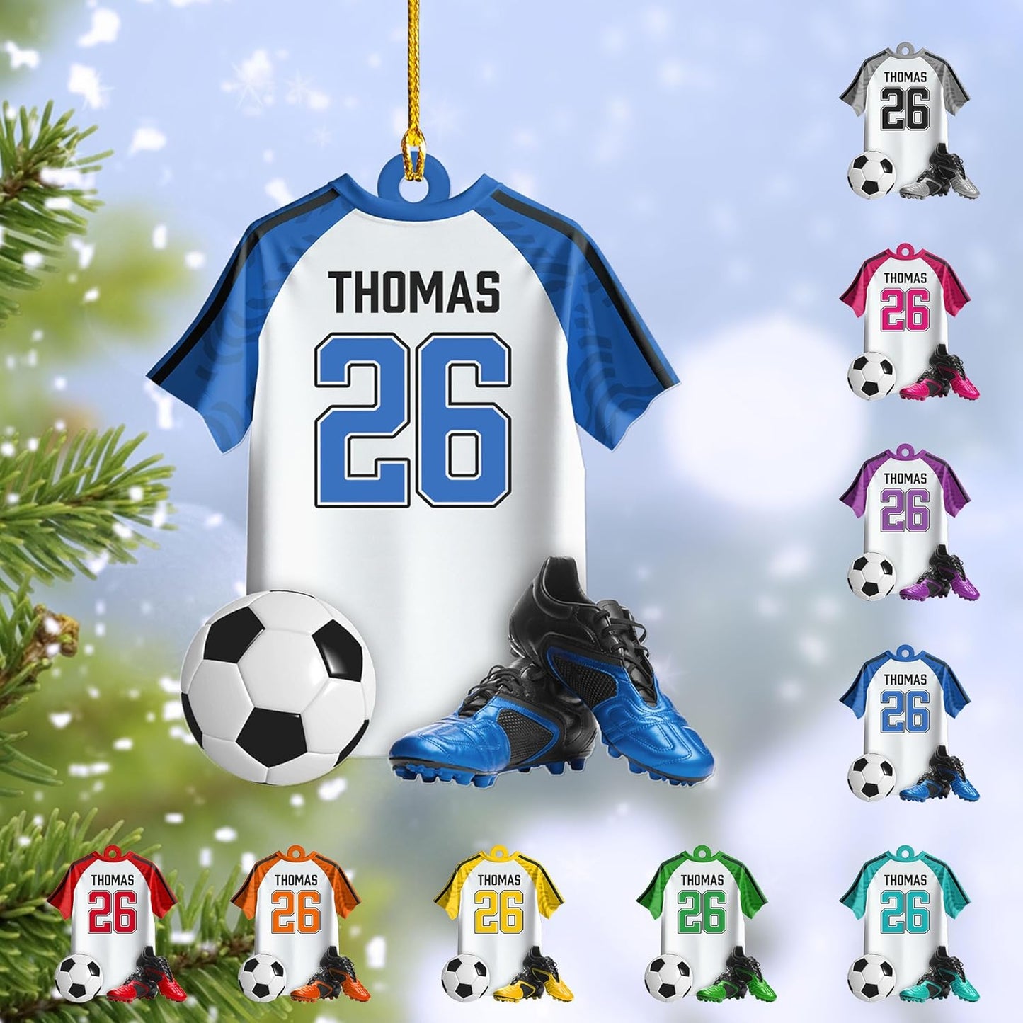 Custom Soccer Christmas Ornament Gift for Soccer Player Christmas Decor Tree Ornament Unique C09