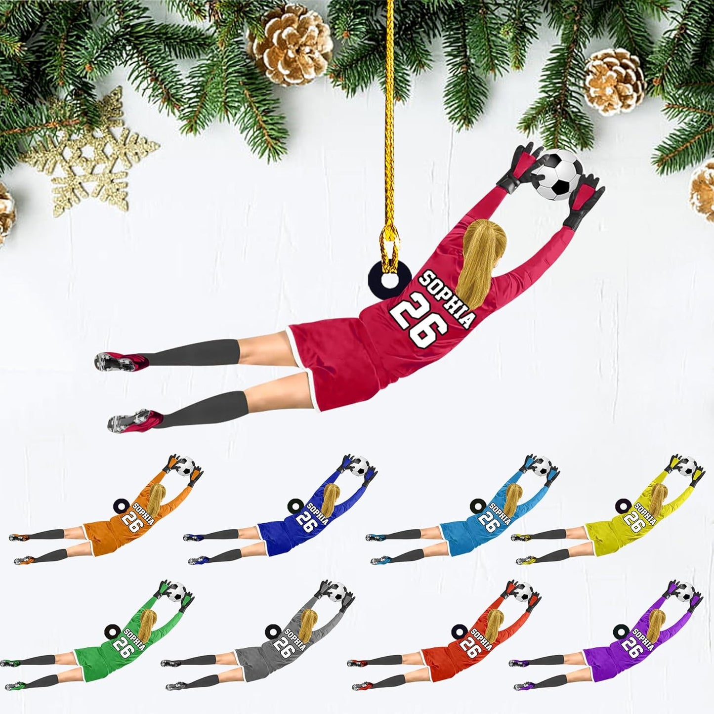 Personalized Soccer Player Christmas Ornament - Xmas Gift for Soccer Lovers C22