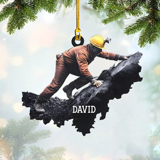 Custom Coal Miner Christmas Ornament – Personalized Name Decor Cmn6