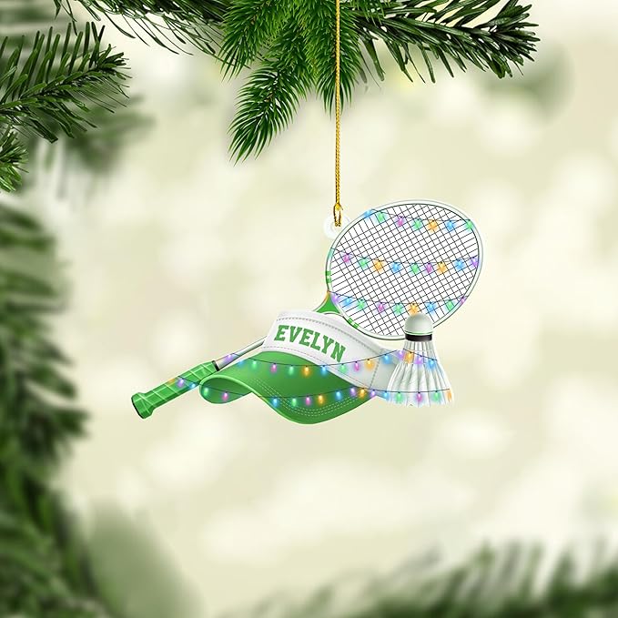 Custom Christmas Gift for Badminton Players, Sports Lovers Badminton Ornament LL16