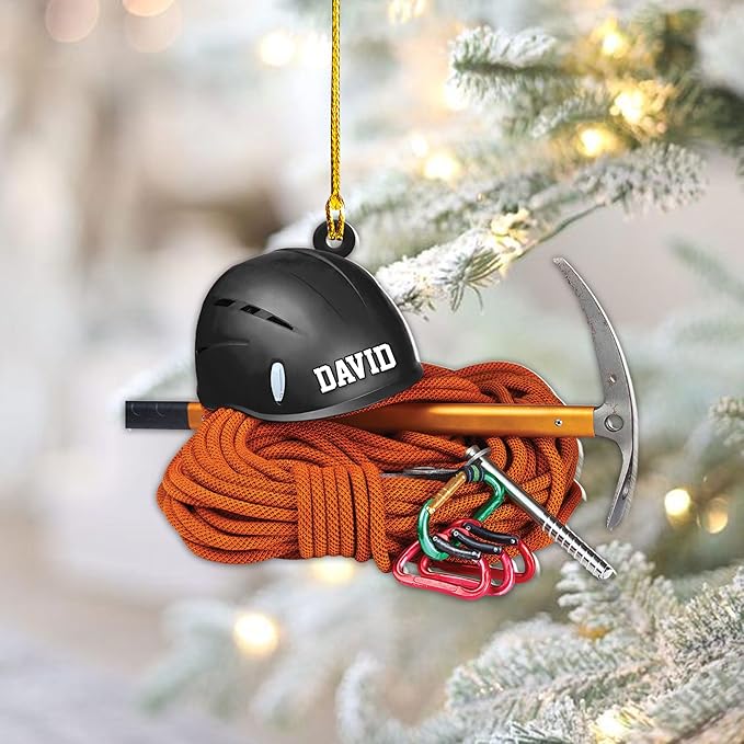 Custom Climbing Ornament - Custom Rock Climber Christmas Gift for Mountaineers LL12