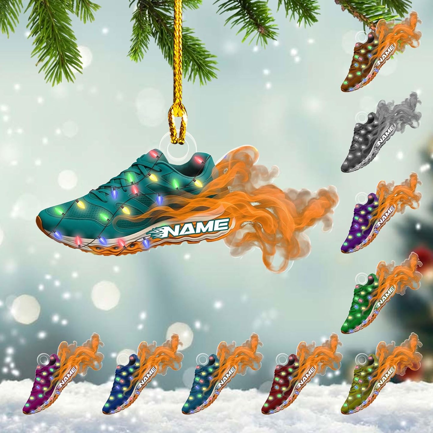 Personalized Marathon Finisher Ornament – Custom Name Acrylic Running Keepsake, Holiday Runner Gift TM10