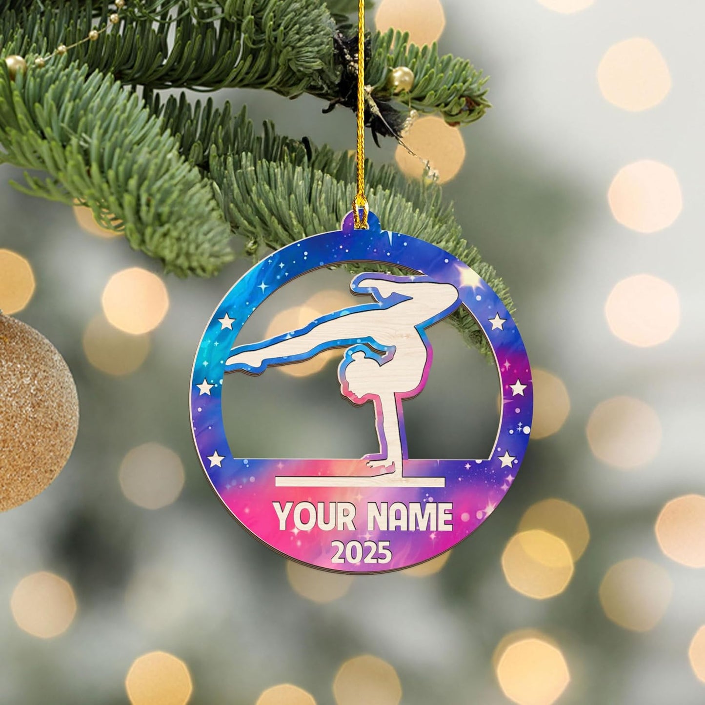 Personalized Name Gymnastics Ornament 2025, Girl Gymnast Ornaments  for Xmas C18