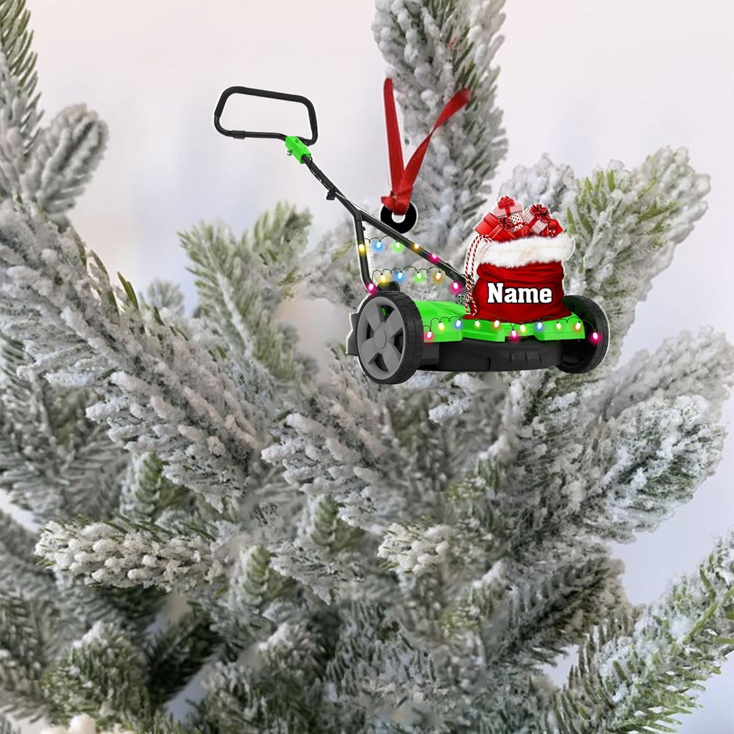 Personalized Lawn Mower Christmas Ornament | Custom Lawn Care Holiday Tree Decoration for Gardeners & Landscapers TG98