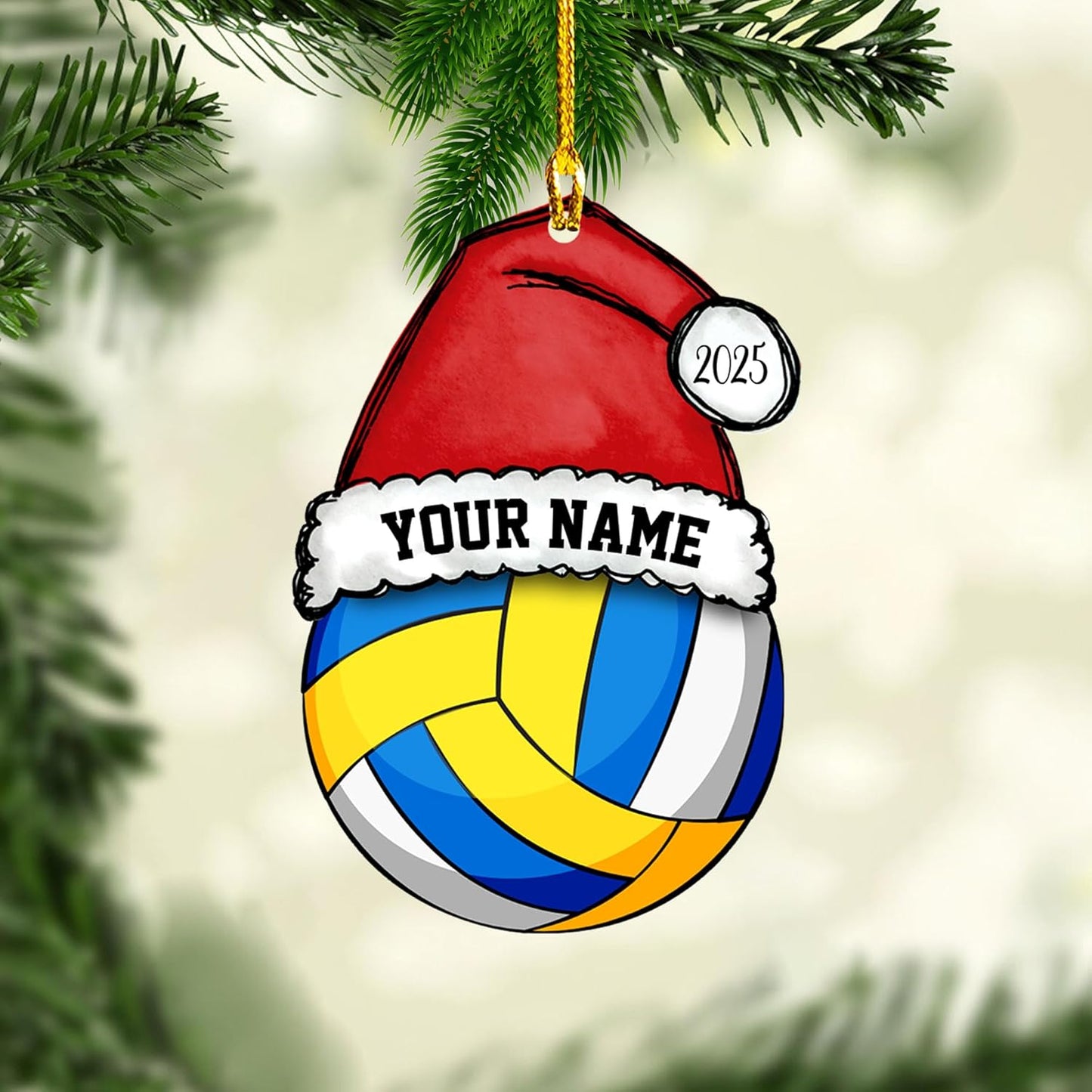 Personalized Volleyball Ornament, Custom Volleyball Player Gift Sports Ornament 2025 Gift for Sport Lover TV14