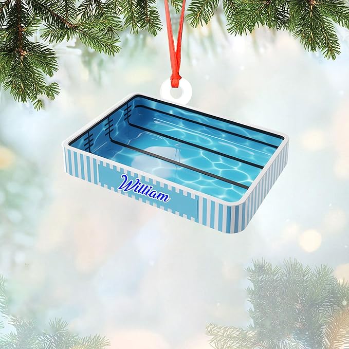 Custom Swimming Ornament - Swimmer Christmas Gift for Boys, Girls & Pool Lovers LL23