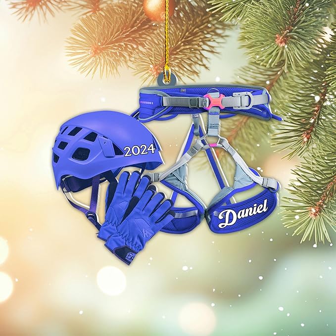 Custom Climbing Ornament - Custom Rock Climber Christmas Gift for Mountaineers LL10