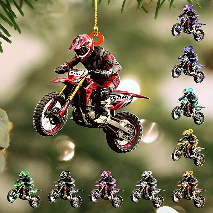 Personalized Dirt Bike Christmas Ornaments 2025 Custom Motocross Ornament Dirt bike Christmas Ornament N33