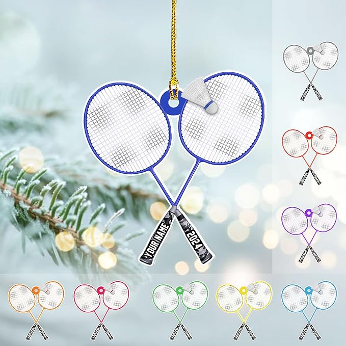 Pesonalized Christmas Gift for Badminton Players, Sports Lovers Badminton Ornament LL50