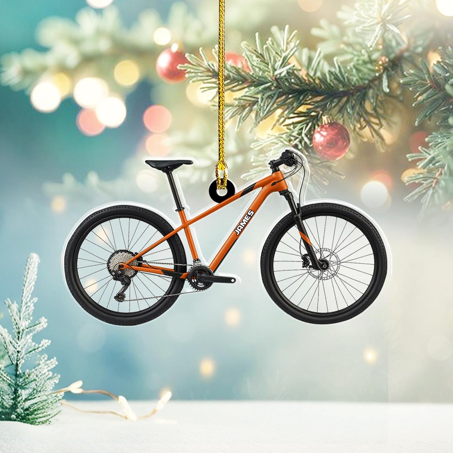 Custom Name Cycling Acrylic Ornament – Personalized Bike Gift, Christmas Tree Keepsake for Cycling Enthusiasts TC32