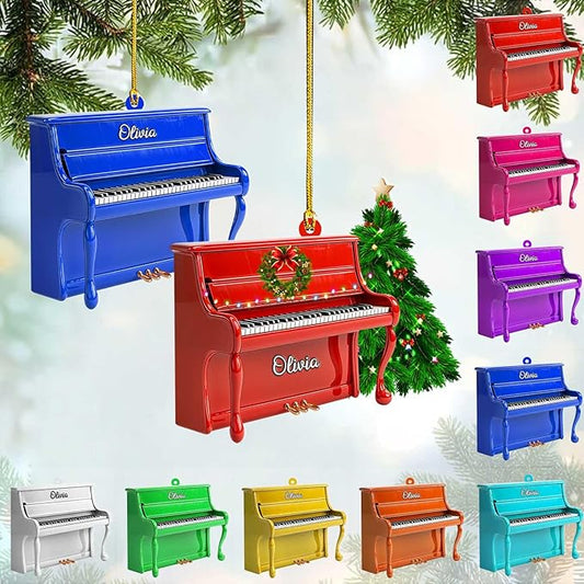 Customized Piano Ornament - Music Instrument Christmas Gift for Piano Lovers LL32