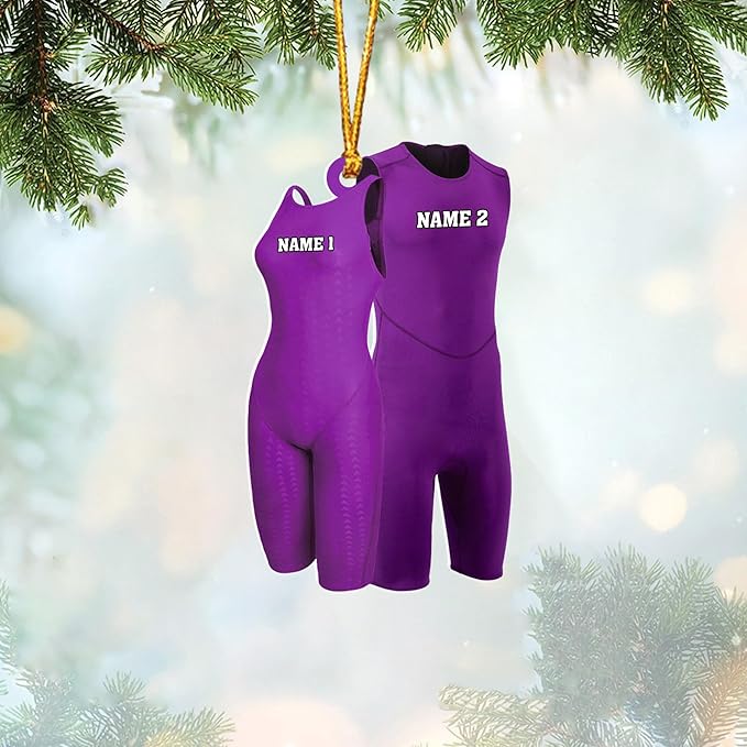 Personalized Swimming Ornament - Custom Swimmer Christmas Gift for Boys, Girls & Pool Lovers LL14