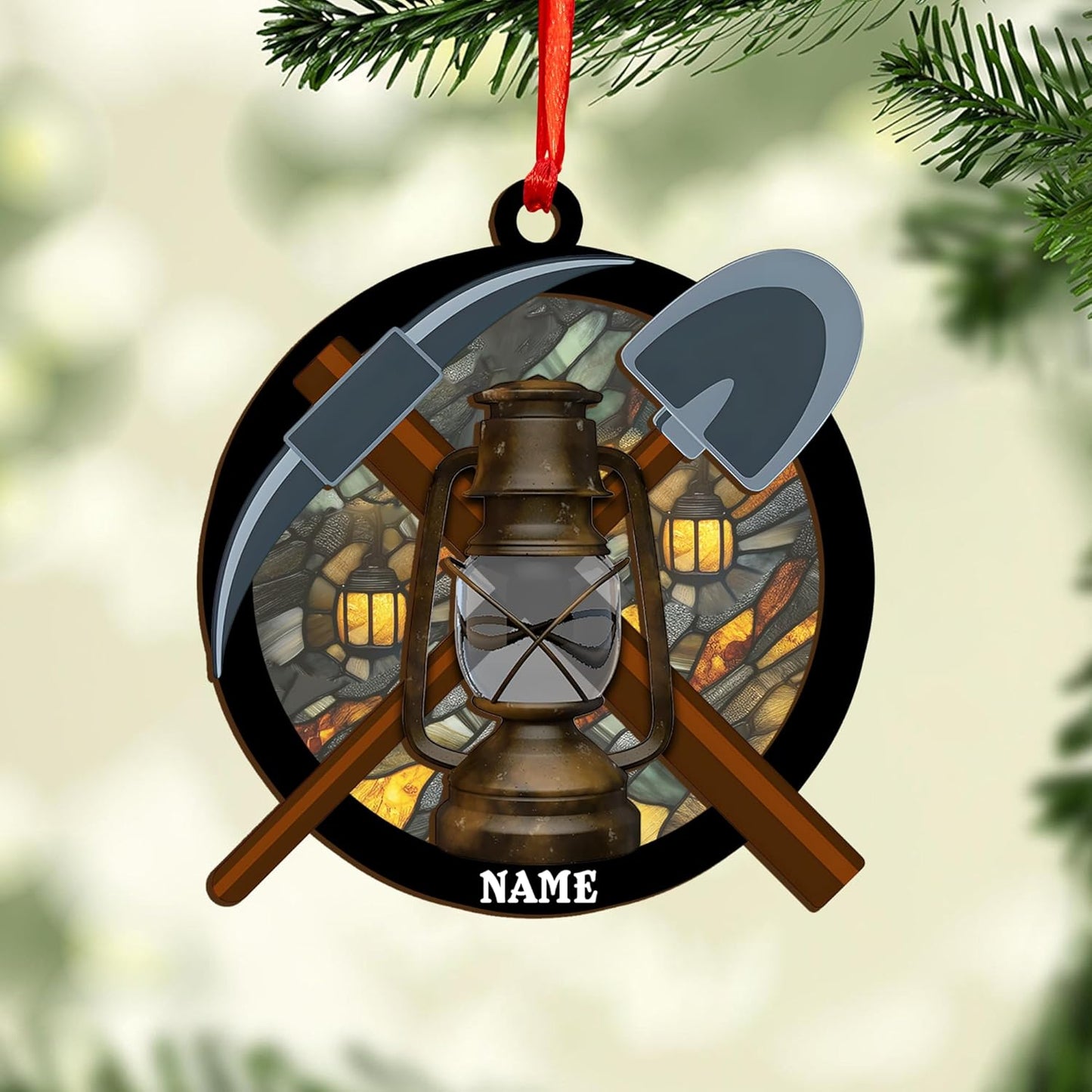 Custom Coal Miner Christmas Ornament – Personalized Name Decor Cmn21