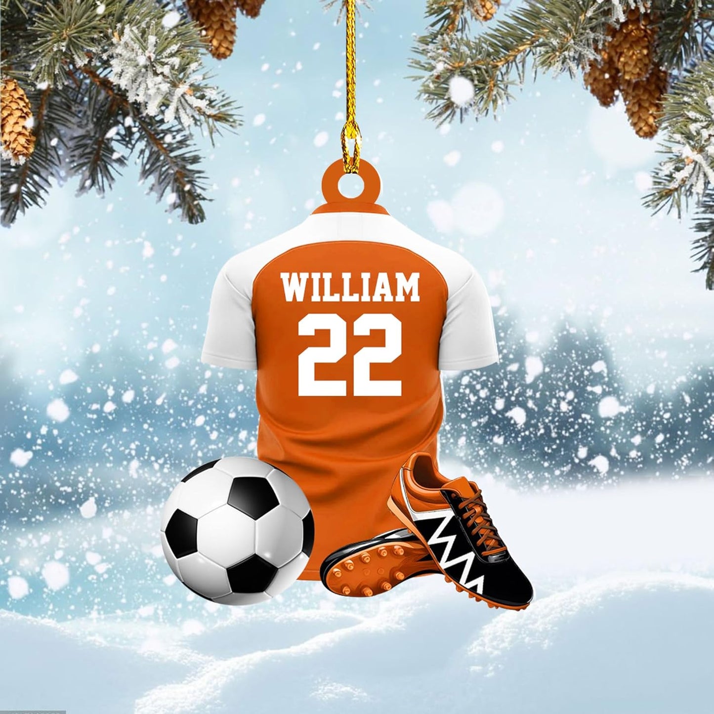 Personalized Soccer Player Christmas Ornament - Xmas Gift for Soccer Lovers C24