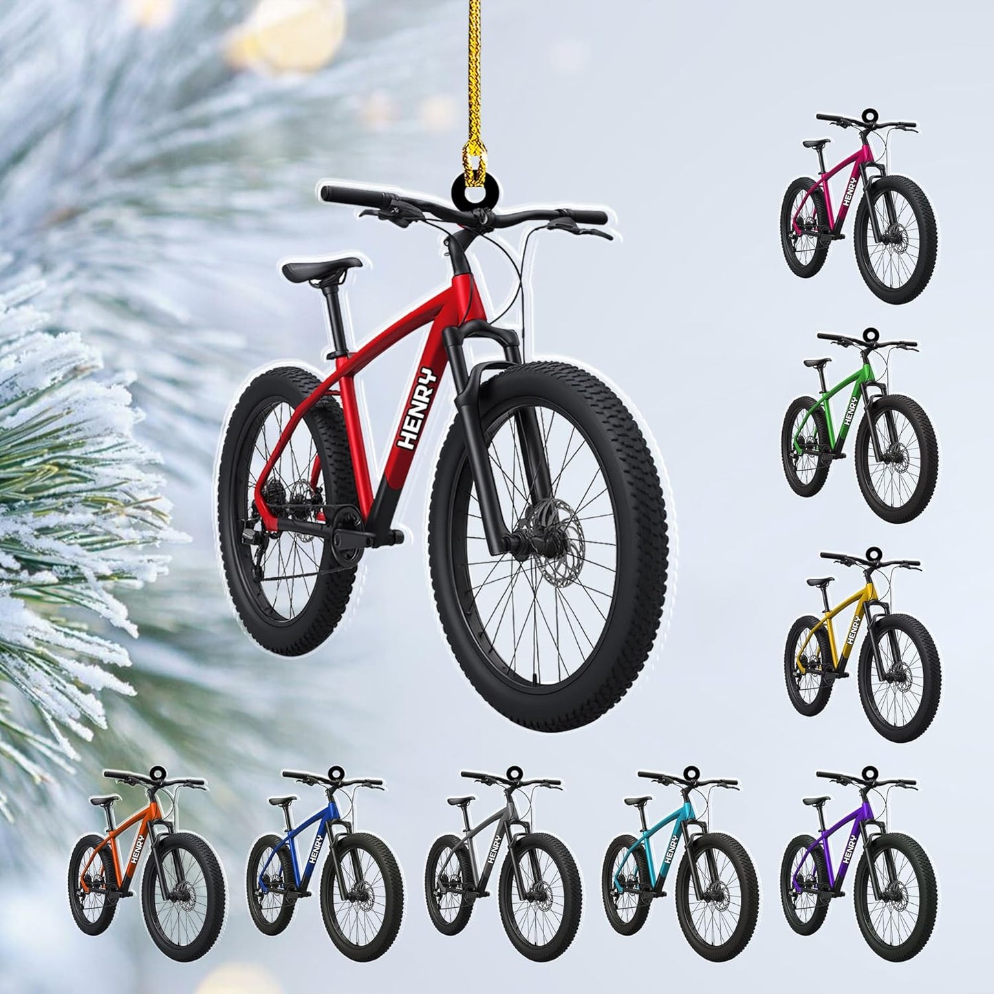 Custom Name Cycling Acrylic Ornament – Personalized Bike Gift, Christmas Tree Keepsake for Cycling Enthusiasts TC31