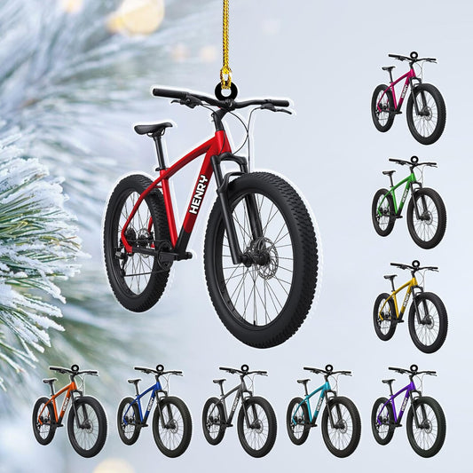 Custom Name Cycling Acrylic Ornament – Personalized Bike Gift, Christmas Tree Keepsake for Cycling Enthusiasts TC31