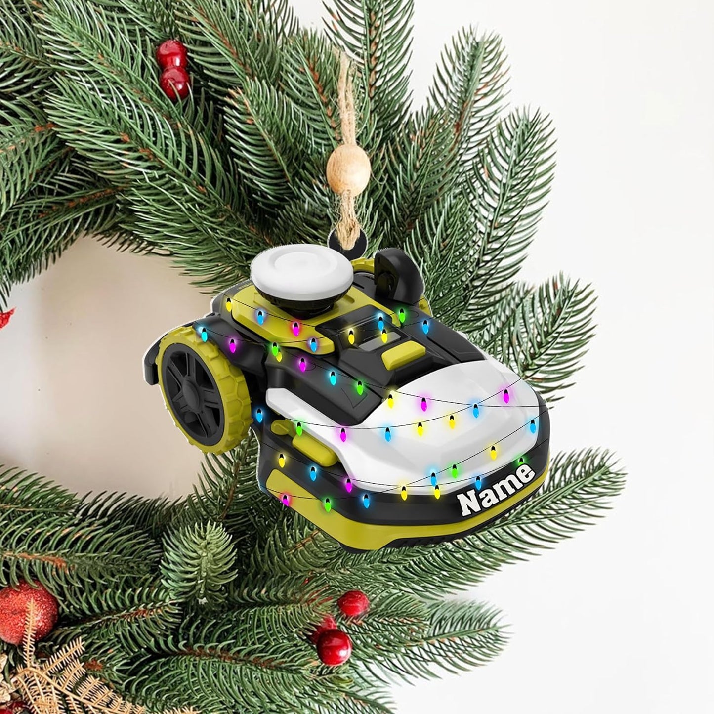 Personalized Lawn Mower Christmas Ornament | Custom Lawn Care Holiday Tree Decoration for Gardeners & Landscapers TG94