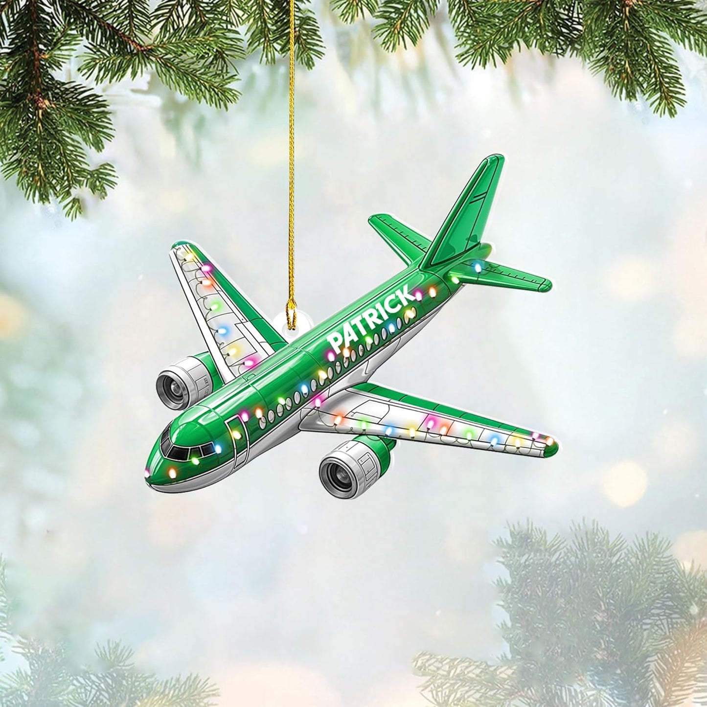 Personalized Airplane Pilot Christmas Ornament Style 4