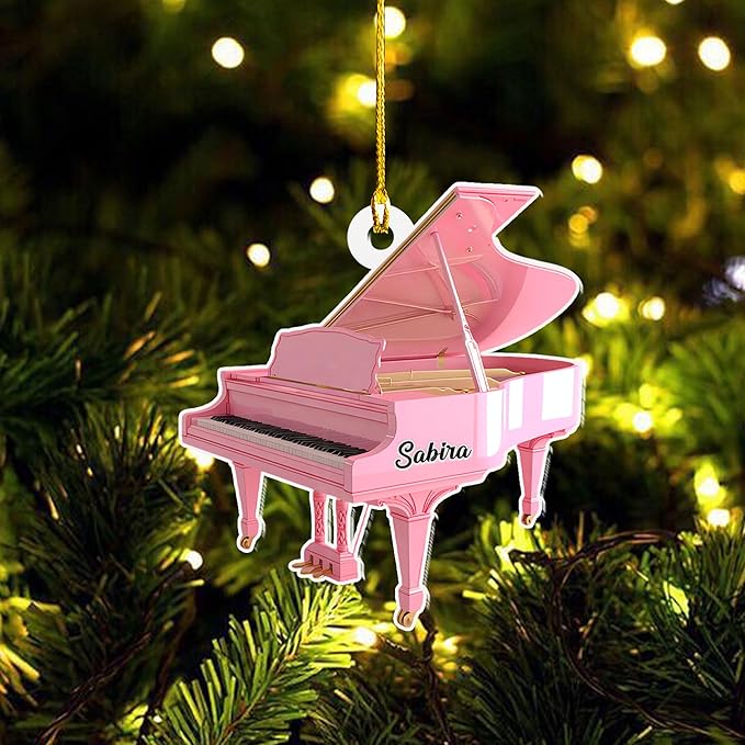 Customized Piano Ornament - Music Instrument Christmas Gift for Piano Lovers LL37