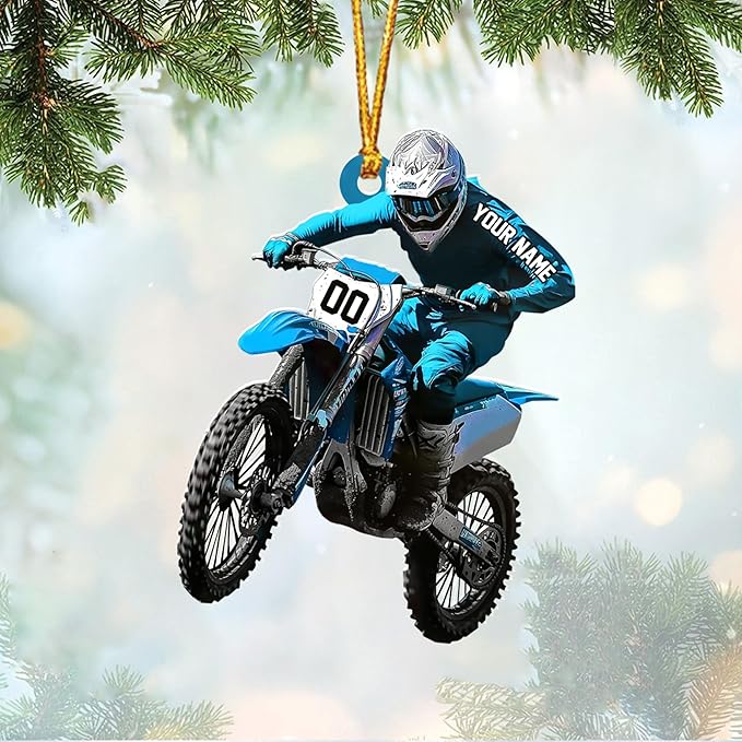 Personalized Dirt Bike Christmas Ornaments 2025 Custom Motocross Ornament Dirt bike Christmas Ornament N14
