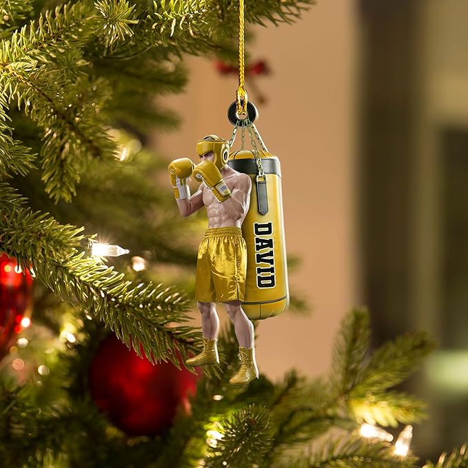 Personalized Boxing Gloves Christmas Ornament - Custom Name Boxing Ornament Gift LL32