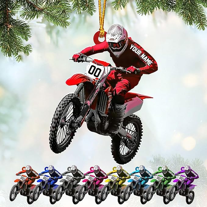 Personalized Dirt Bike Christmas Ornaments 2025 Custom Motocross Ornament Dirt bike Christmas Ornament N14