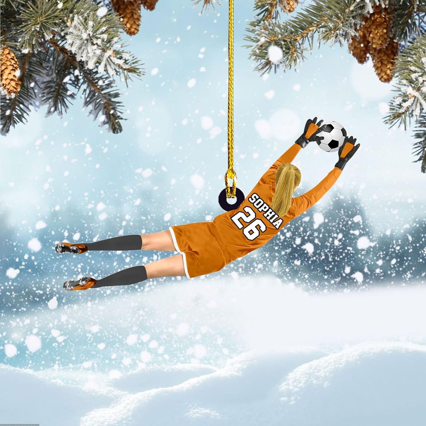 Personalized Soccer Player Christmas Ornament - Xmas Gift for Soccer Lovers C22