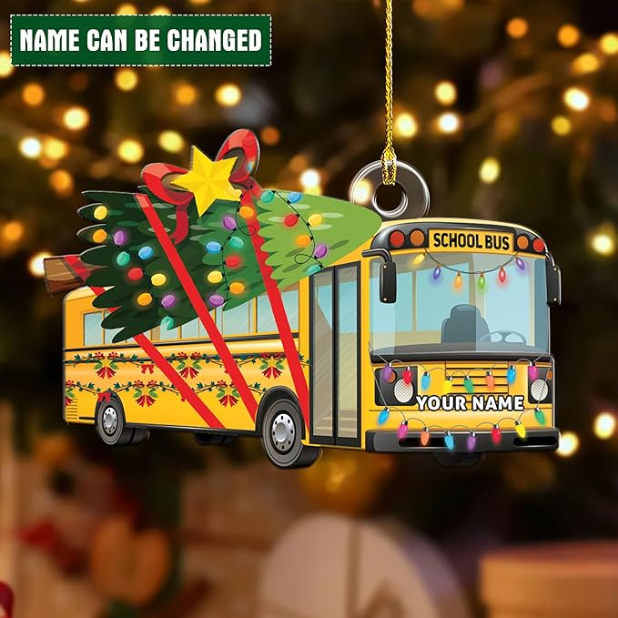 Customized School Bus Ornament - Bus Driver Christmas Gift L10