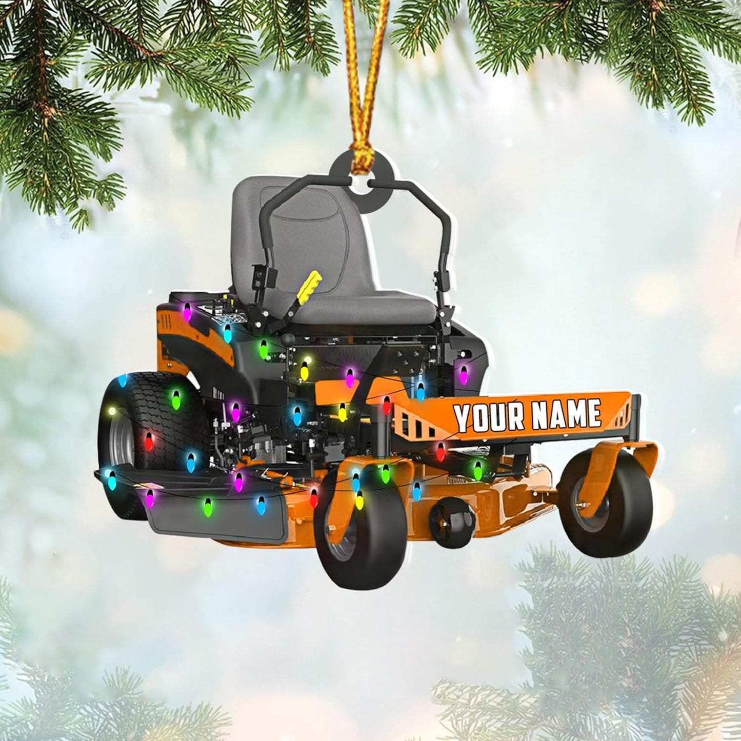 Personalized Lawn Mower Christmas Ornament | Custom Lawn Care Holiday Tree Decoration for Gardeners & Landscapers TG103