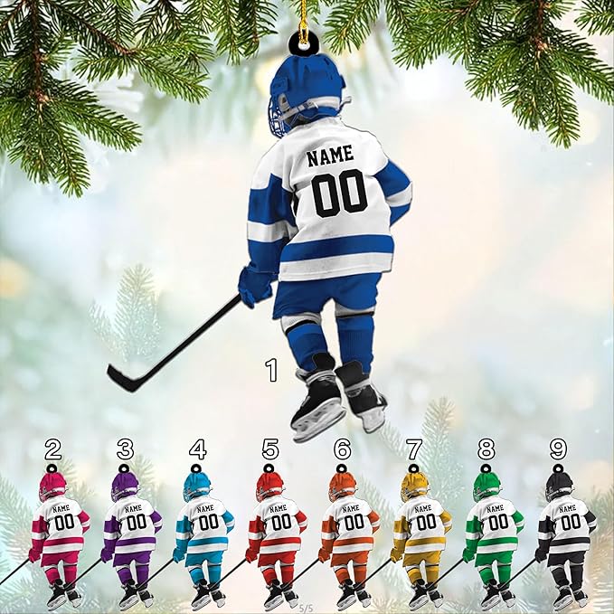 Personalized ice Hockey Ornament N29