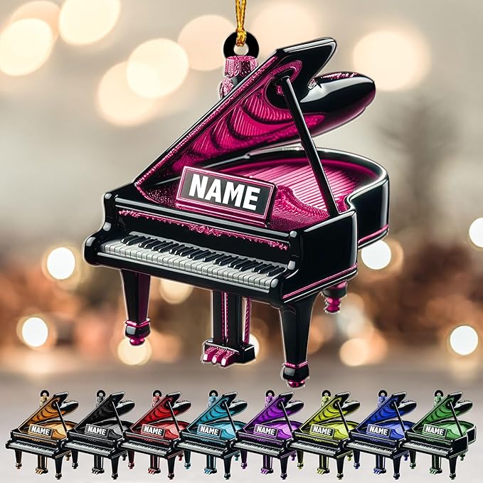 Customized Piano Ornament - Music Instrument Christmas Gift for Piano Lovers LL46