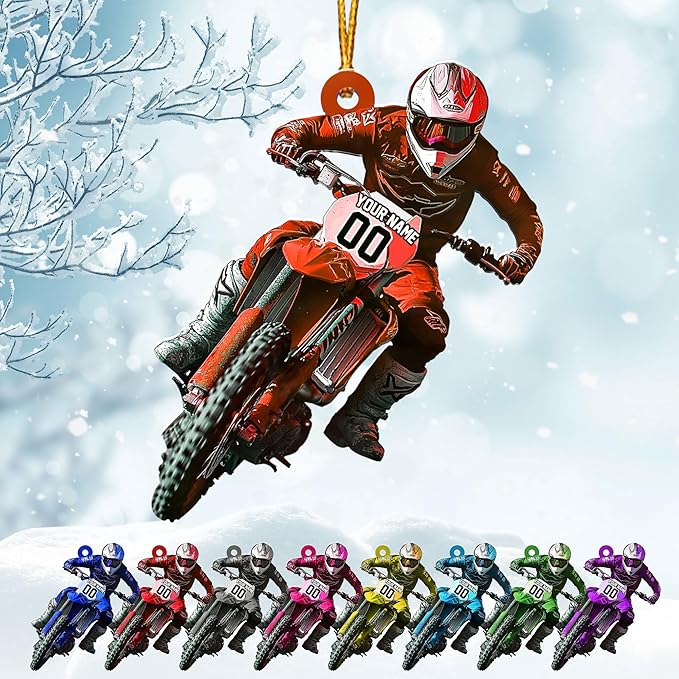 Personalized Dirt Bike Christmas Ornaments 2025 Custom Motocross Ornament Dirt bike Christmas Ornament N12