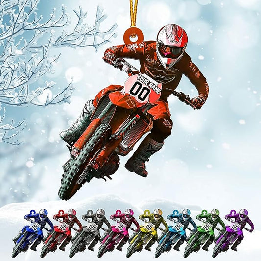 Personalized Dirt Bike Christmas Ornaments 2025 Custom Motocross Ornament Dirt bike Christmas Ornament N12