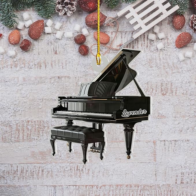 Customized Piano Ornament - Music Instrument Christmas Gift for Piano Lovers LL34