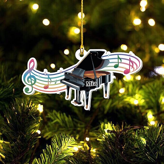 Custom Music Instrument Christmas Gift - Piano Ornament for Piano Lovers LL9
