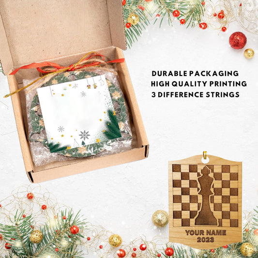 Personalized Name Chess Ornament Gift for Men Women Chess Team Player N13