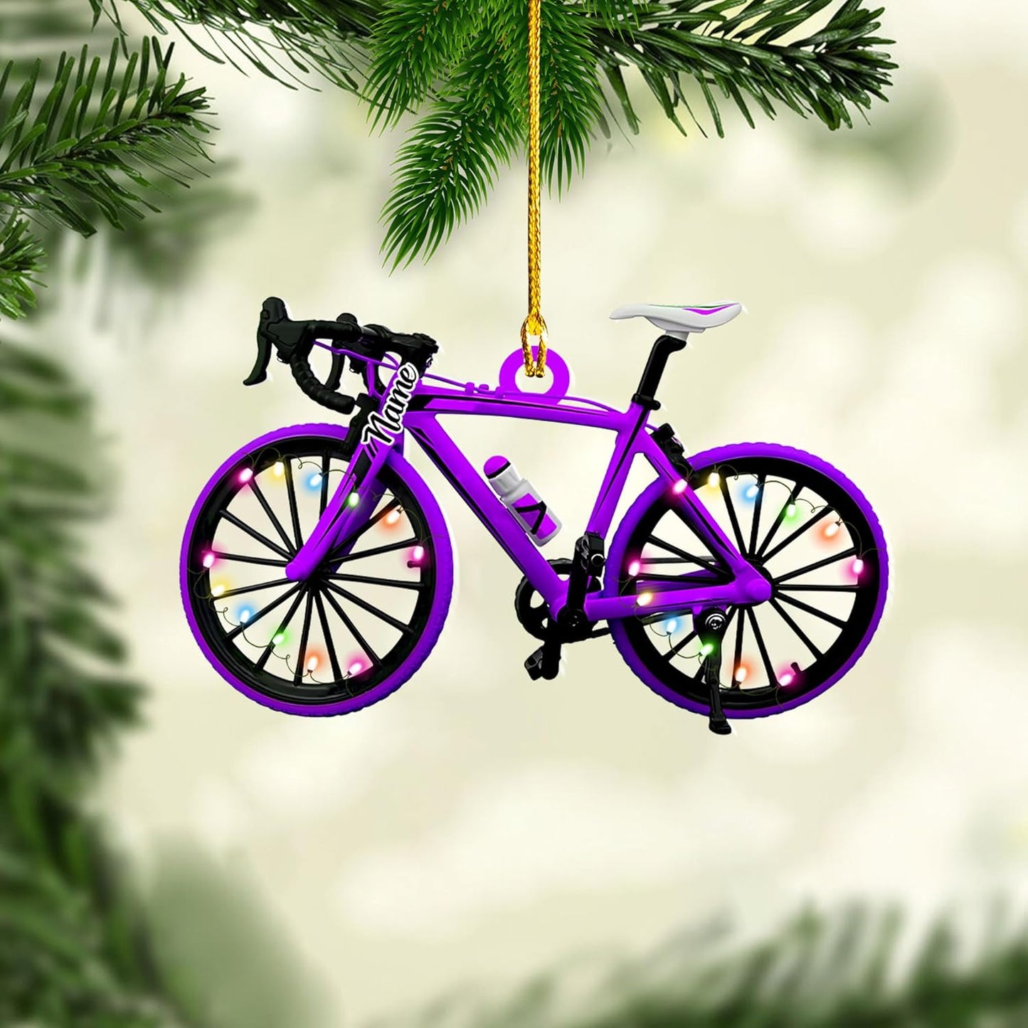 Custom Name Cycling Acrylic Ornament – Personalized Bike Gift, Christmas Tree Keepsake for Cycling Enthusiasts TC17