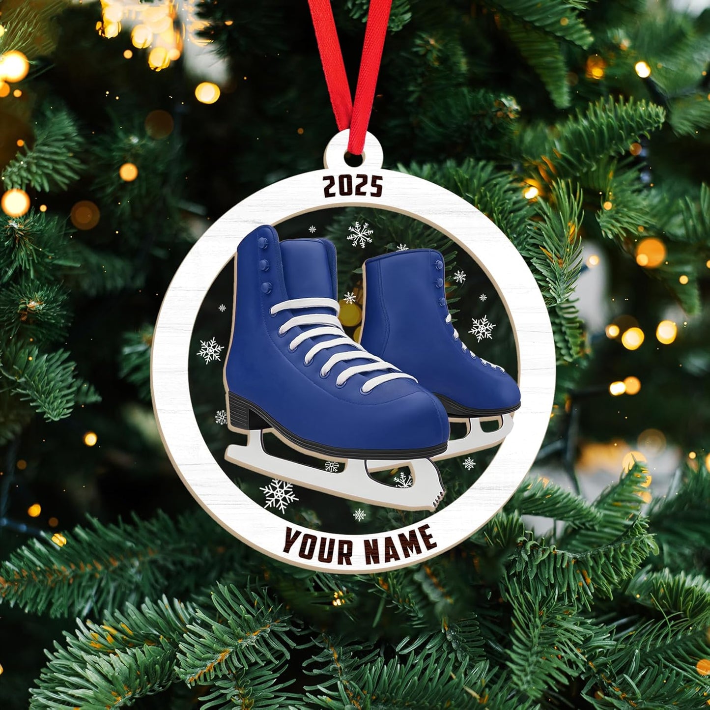 Personalized Ice Skating Christmas Ornament N05