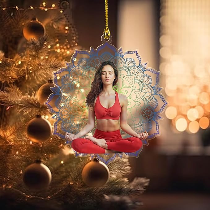 Personalized Yoga Lovers Ornament - Custom Yoga Christmas Decoration Gift LL8