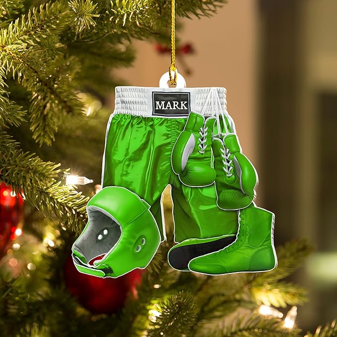 Personalized Boxing Gloves Christmas Ornament - Custom Name Boxing Ornament Gift LL35