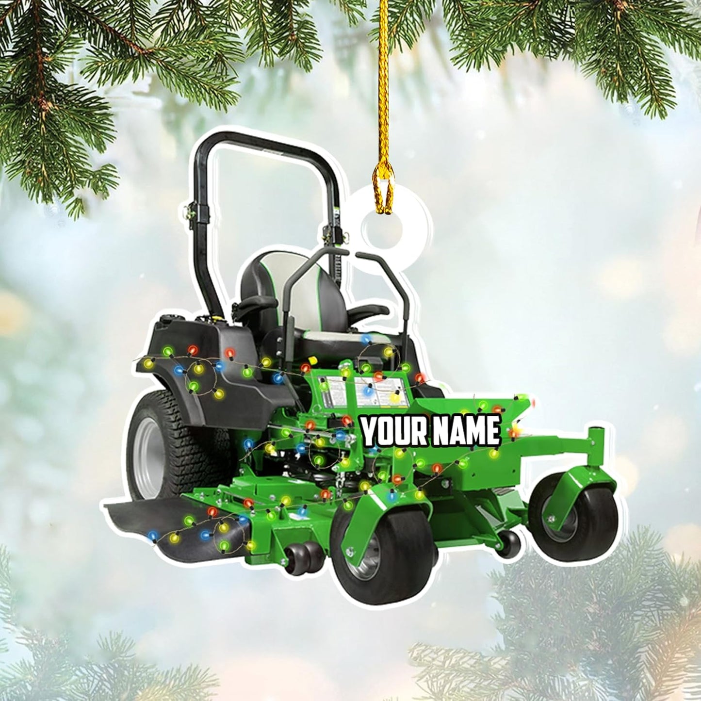 Personalized Lawn Mower Christmas Ornament | Custom Lawn Care Holiday Tree Decoration for Gardeners & Landscapers TG105