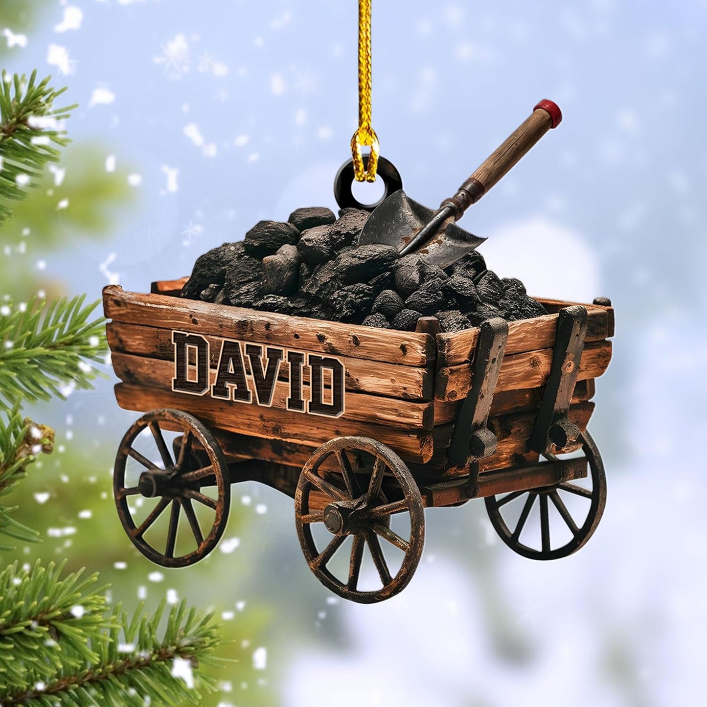 Custom Coal Miner Christmas Ornament – Personalized Name Decor Cmn5