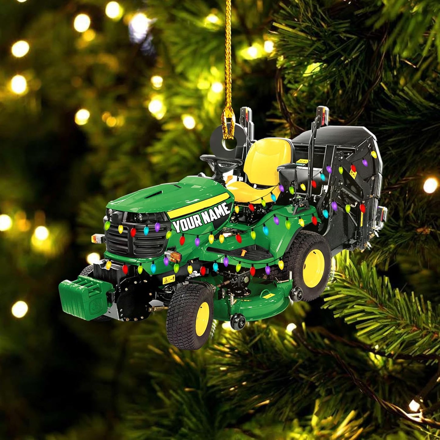 Personalized Lawn Mower Christmas Ornament | Custom Lawn Care Holiday Tree Decoration for Gardeners & Landscapers TG106