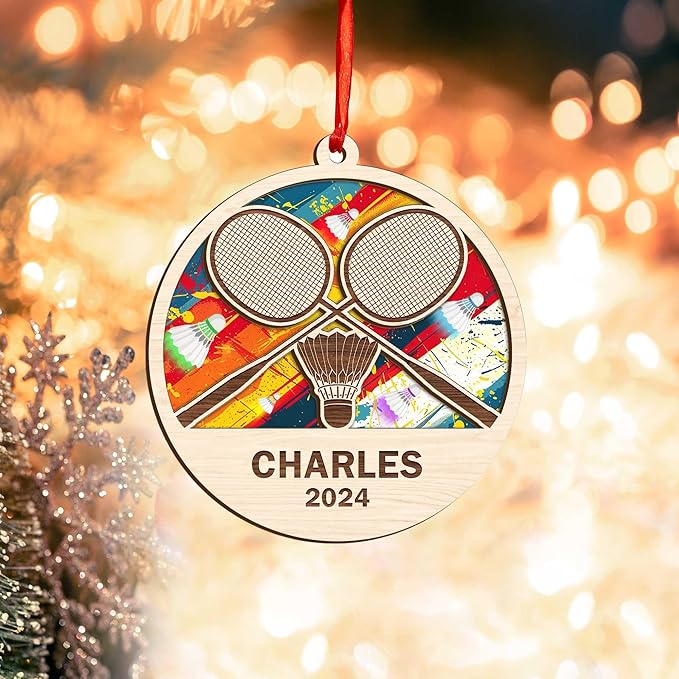 Custom Christmas Gift for Badminton Players, Sports Lovers Badminton Ornament LL20